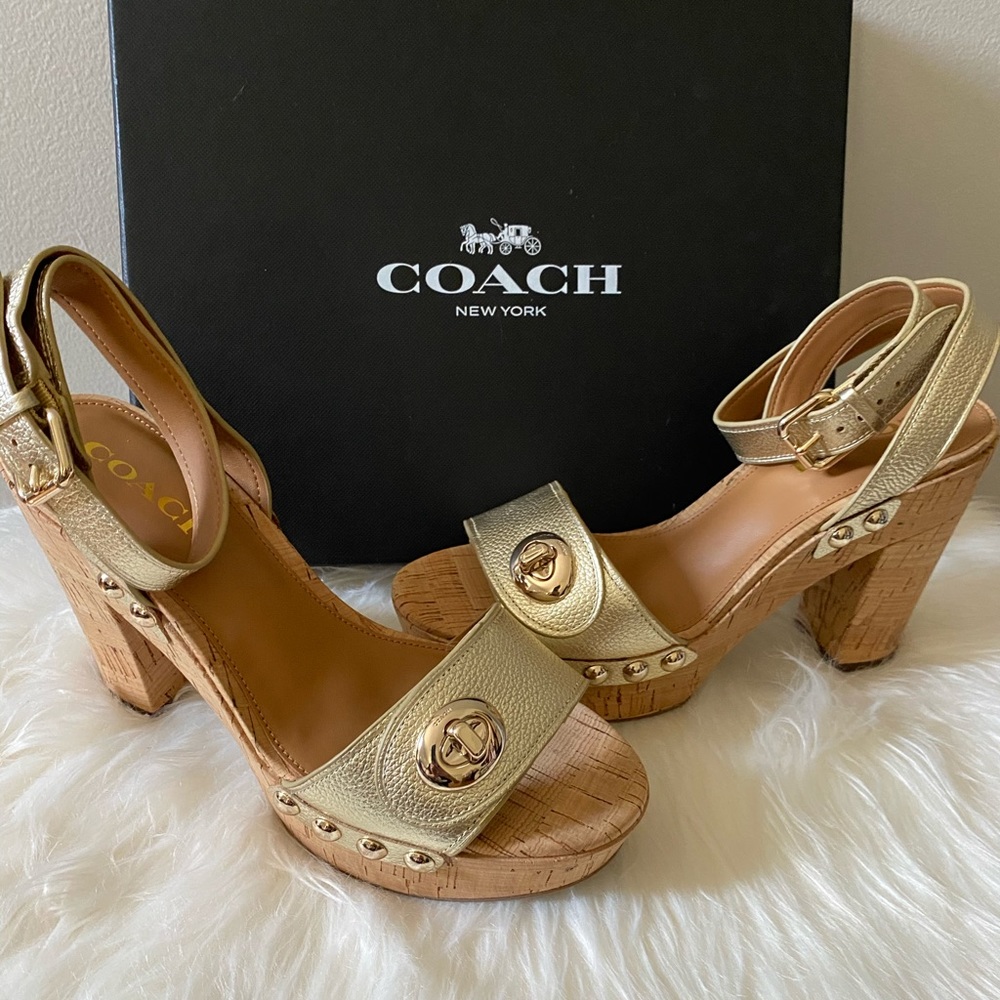 Coach platform sandals. Size 8.